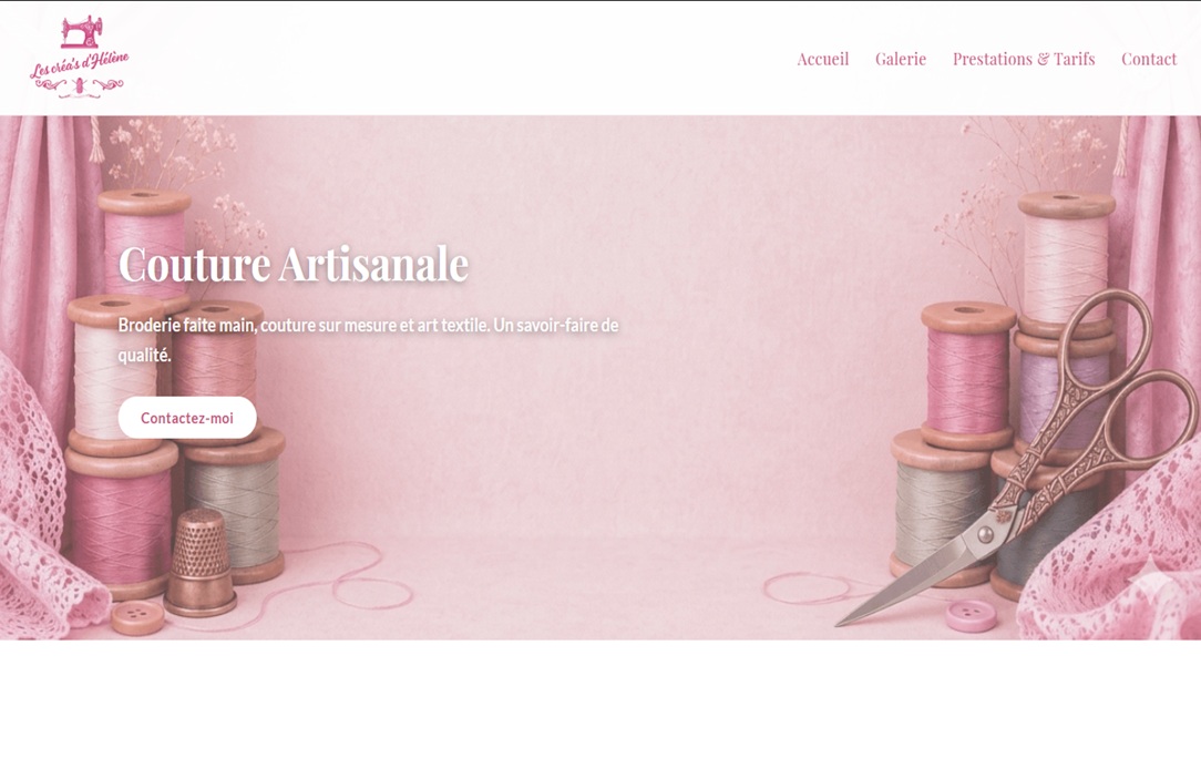 Capture d'écran du site des créas d'Hélène